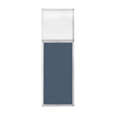 Versare Hush Panel Configurable Cubicle Partition 2' x 6' W/ Window Ocean Fabric Clear Fluted Window 1852215-1